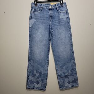 Butterfly Patterned Denim Pants Size 12.5 Girls